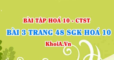 Bài 3 trang 48 SGK Hoá 10 Chân trời sáng tạo